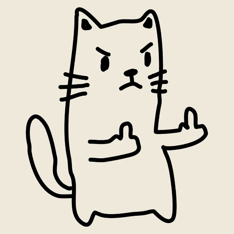 Katze Mittelfinger