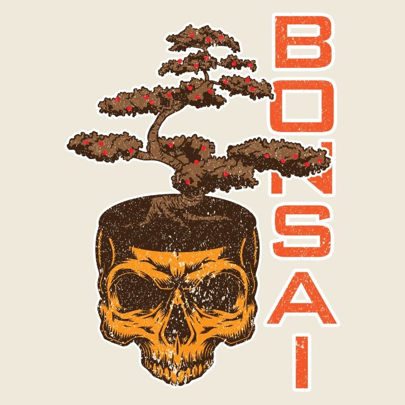 Bonsai Skull Japanese Zen Tree Design