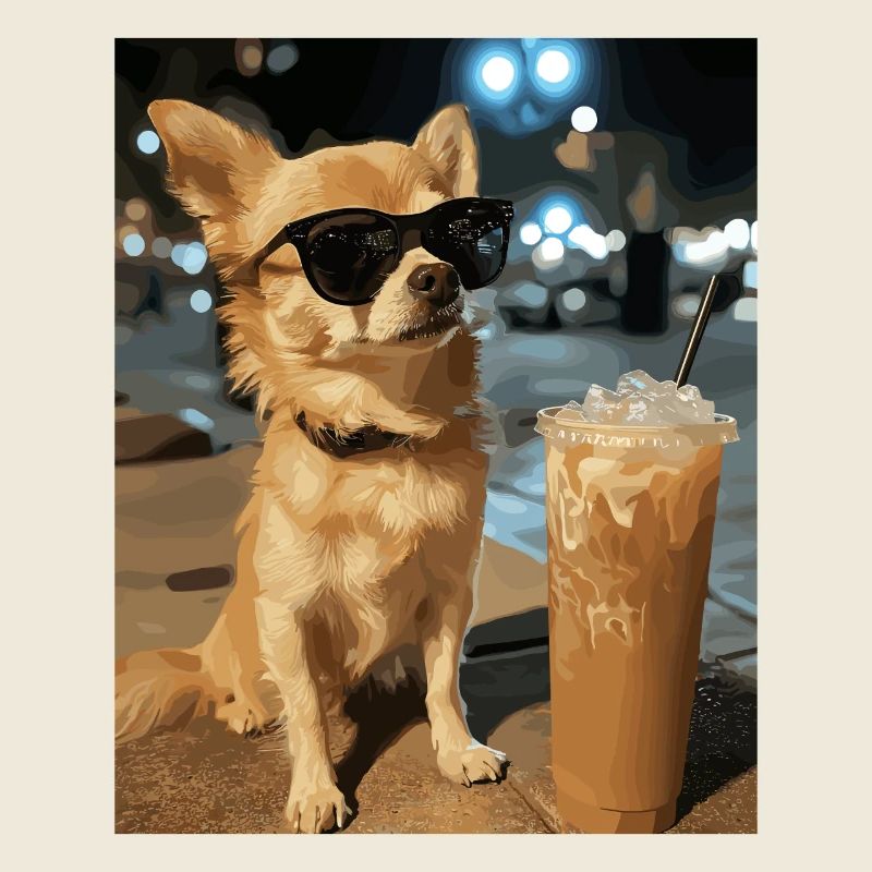 Chihuahua Night Coffee Style