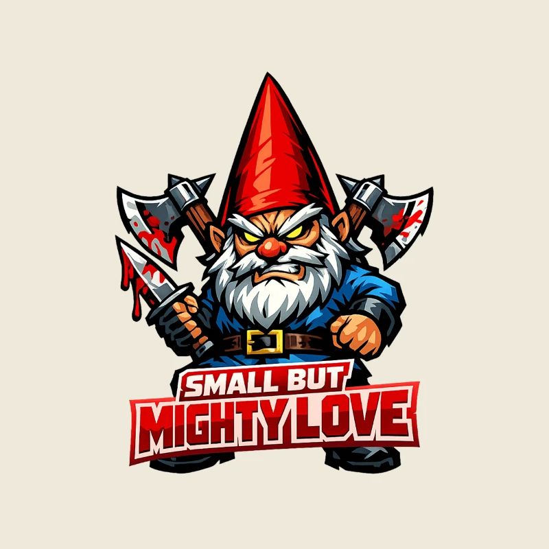 Evil Gnome, Dark Gnome, Goth Gnome, Funny Gnome