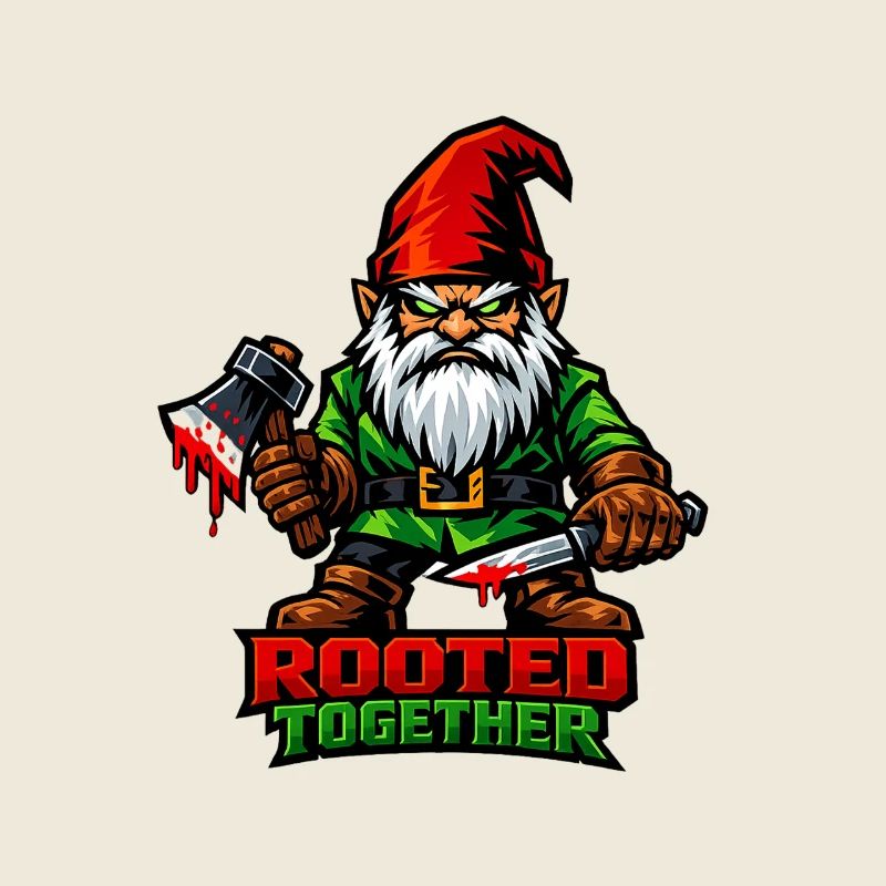 Evil Gnome, Dark Gnome, Goth Gnome, Funny Gnome