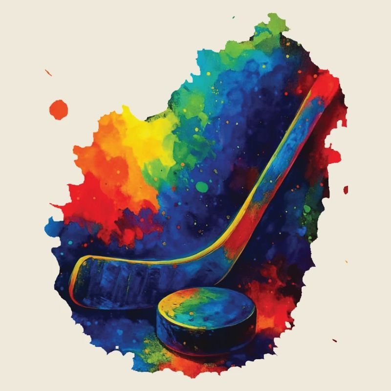 Crosse de Hockey Multicolore Style Aquarelle