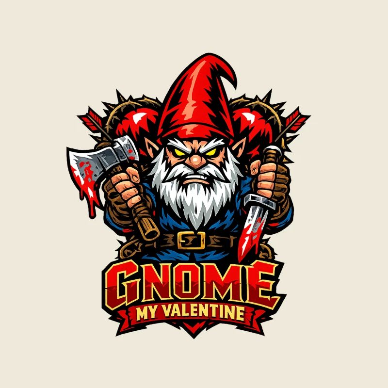 Evil Gnome, Dark Gnome, Goth Gnome, Funny Gnome