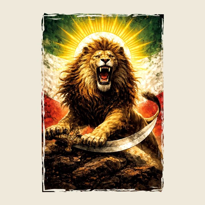 Lion Perse Drapeau iranien