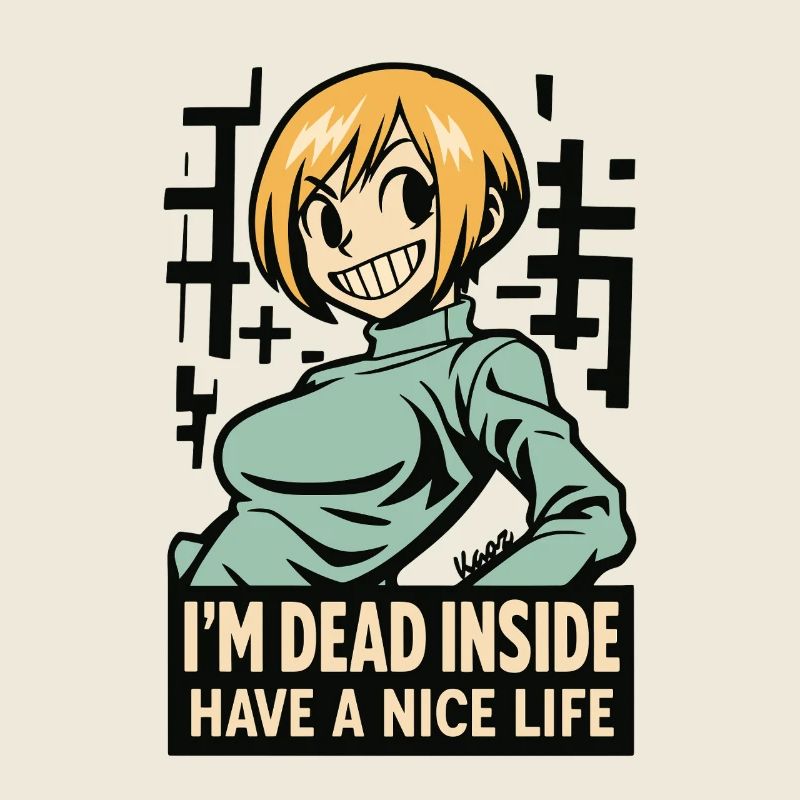 T-shirt Dead Inside Cartoon