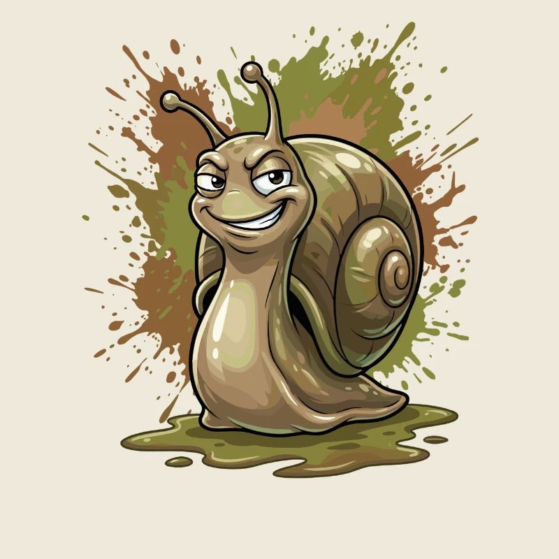 Escargot drôle avec éclaboussures de couleur