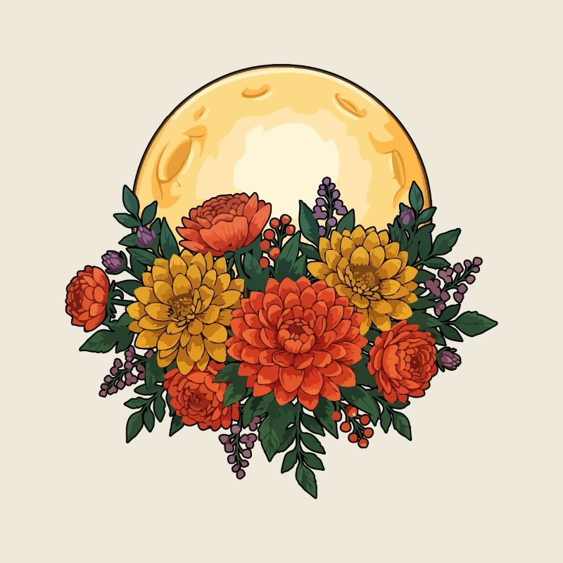 Wildflower Spring Moon Happy Easter Ostara