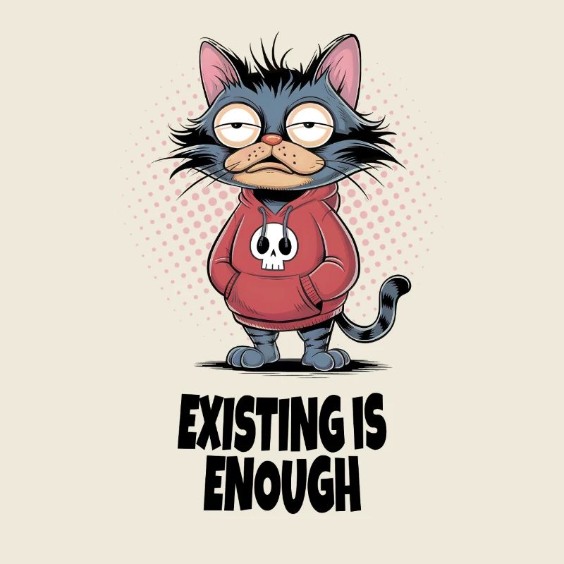 Exister suffit chat – Humour drôle de chat
