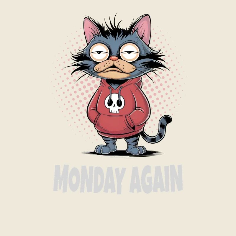 Monday Again Cat – Humour drôle de chat