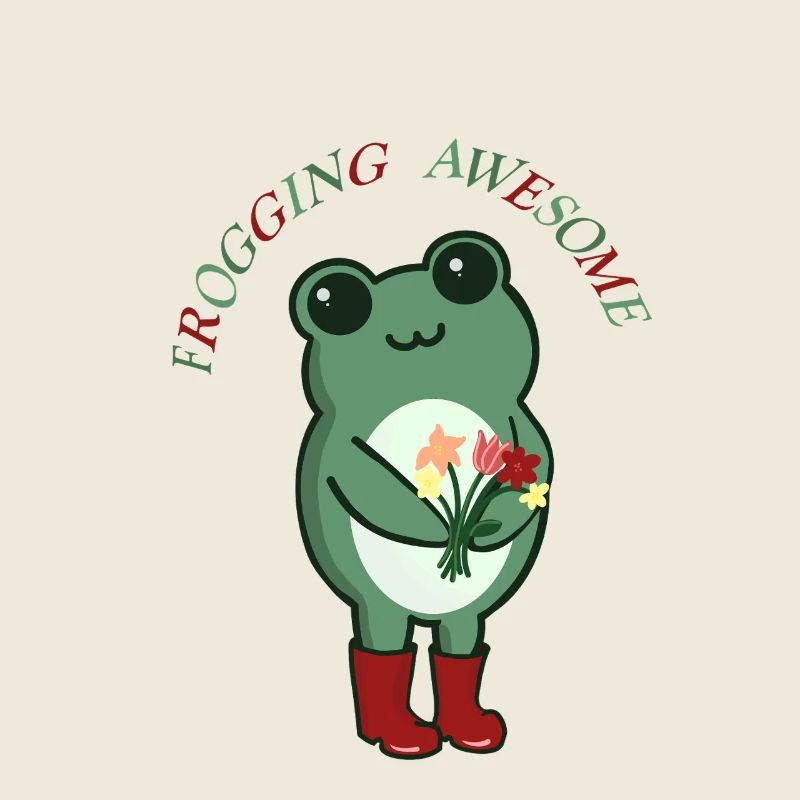 Frogging Awesome – Grenouille mignonne avec des fleurs