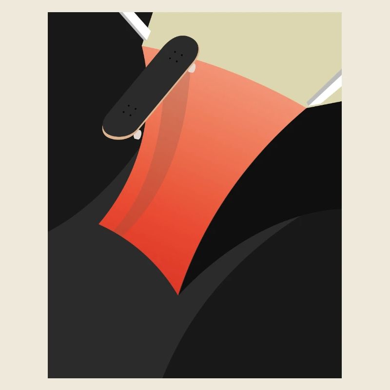 Abstract Red Skateboard