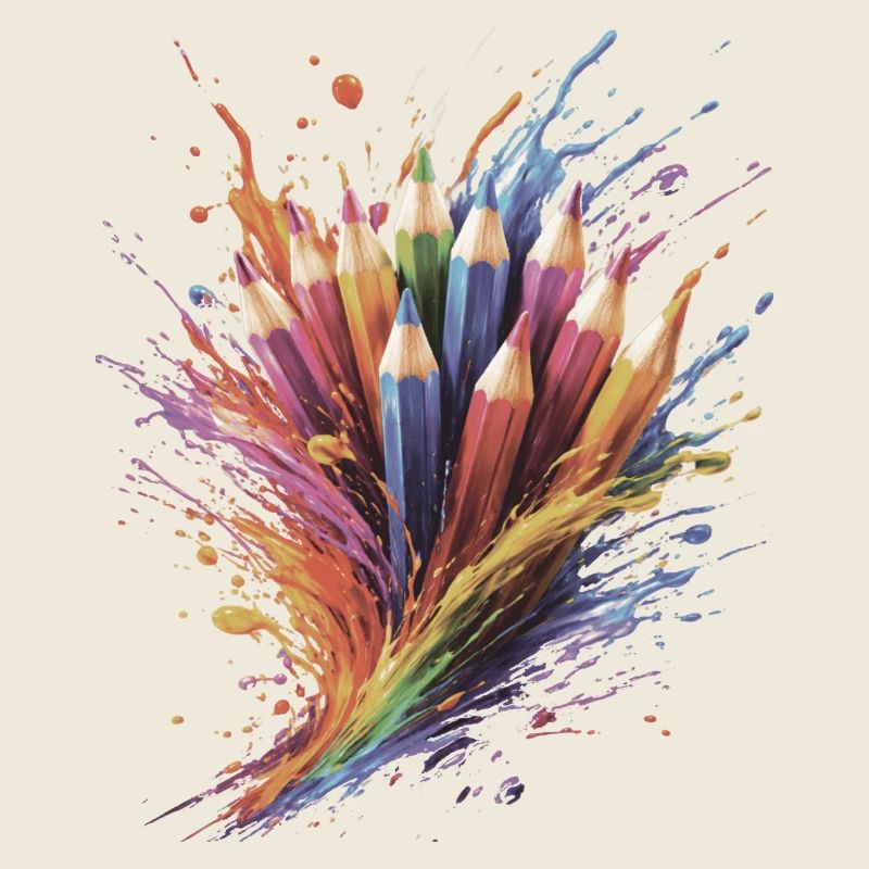 Colored Pencils - Creative Drawing Colorful Splash