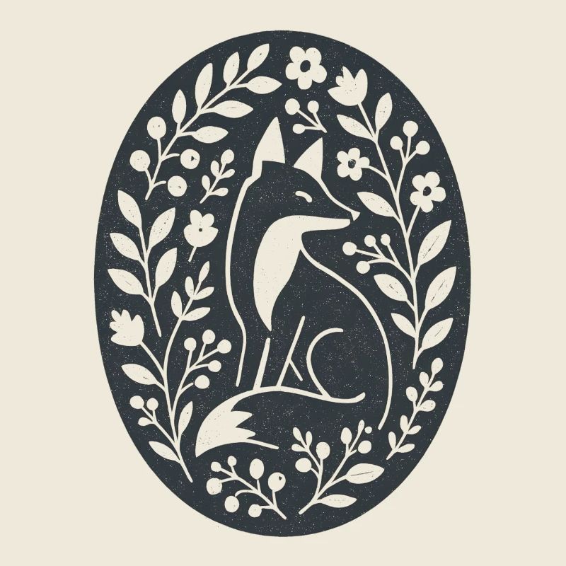 Fox | Animaux de la forêt, fleurs, art populaire