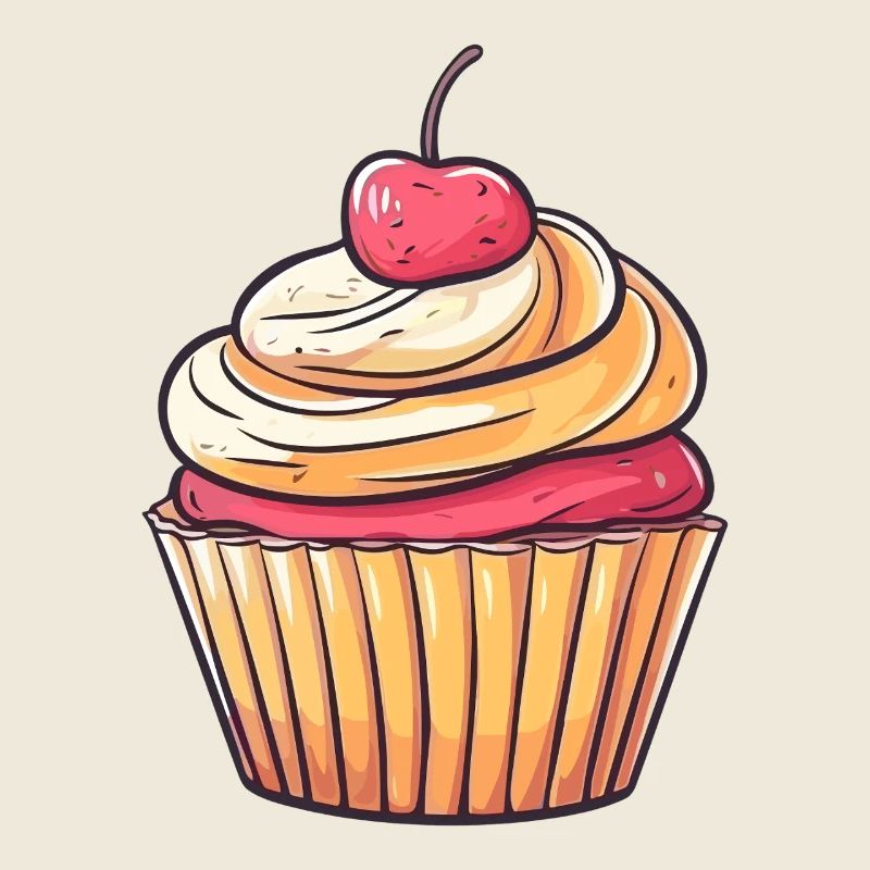 CherriesKrem Cupcake Illustration