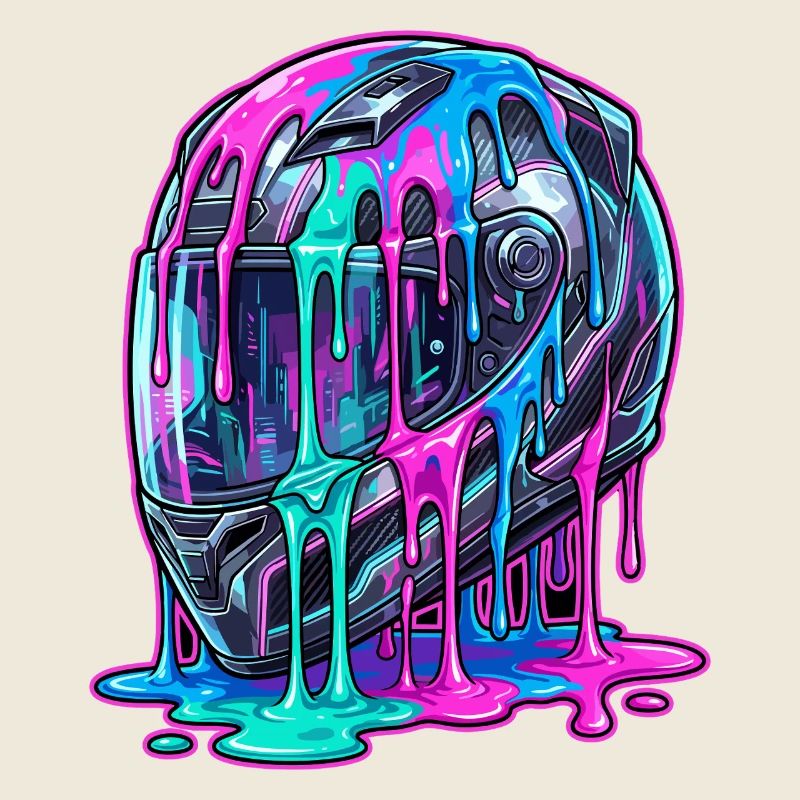 Abstract helmet with color flow
