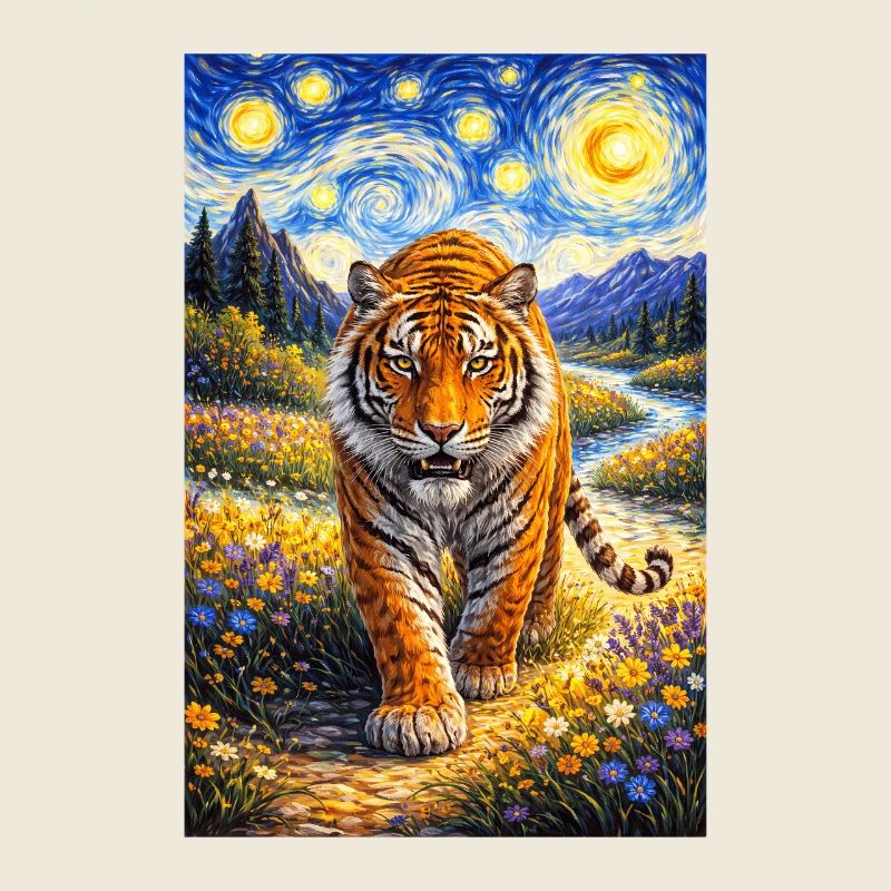 Tigre dans la Forêt de la Nuit Étoilée