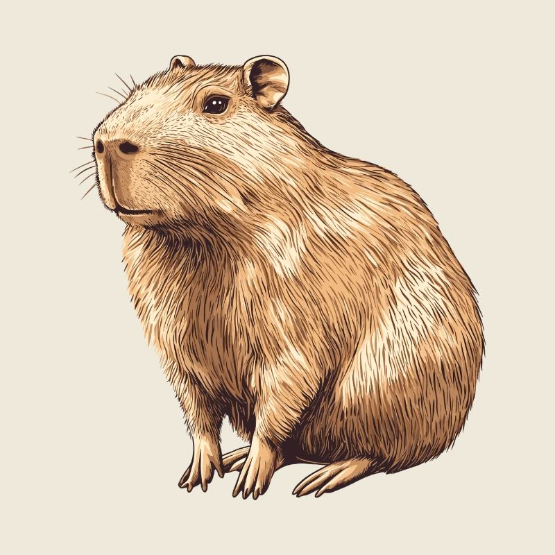 Portrait de capybara en brun chaud