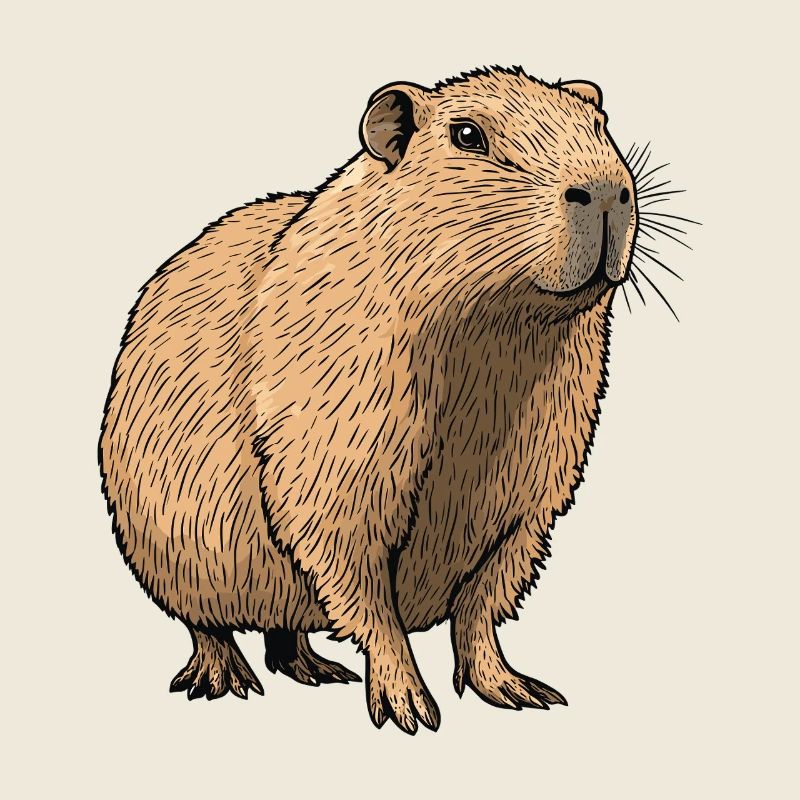 Illustration des tons de la nature sur le capybara