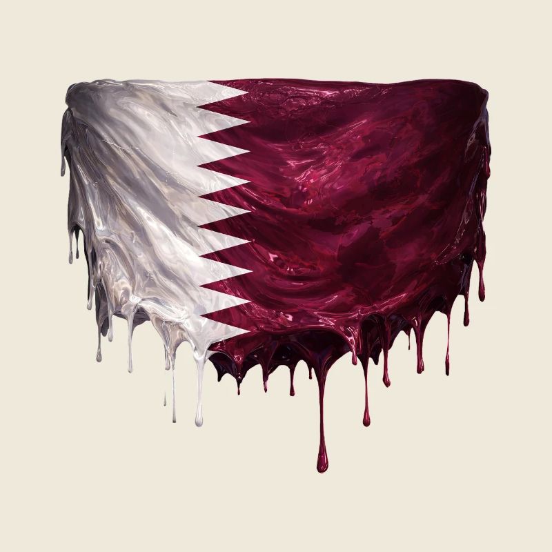 Drapeau du Qatar dans un graffiti tombé