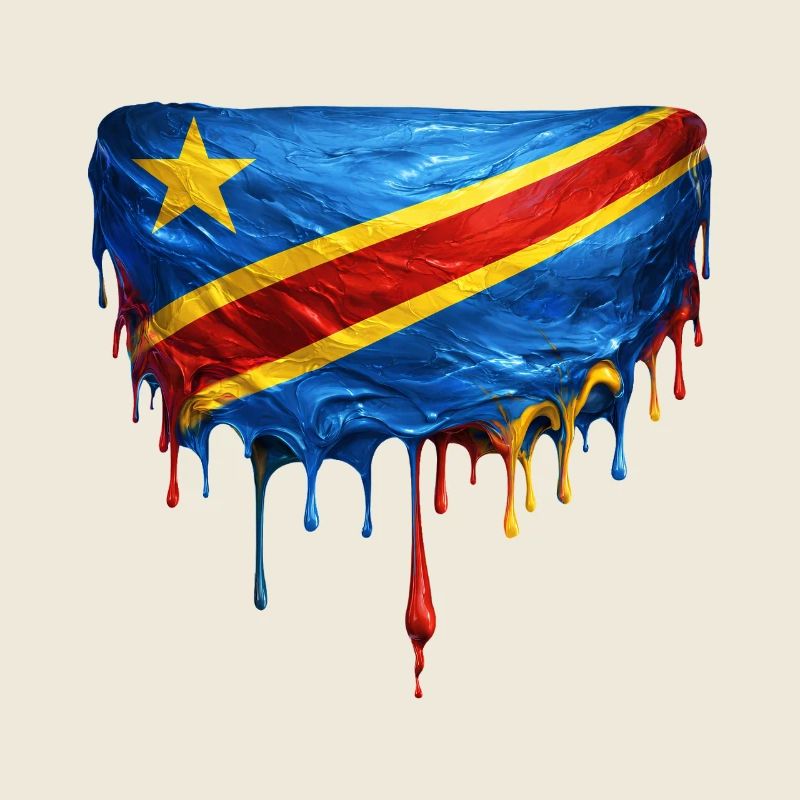 Drapeau du Congo dans l’art en goutte