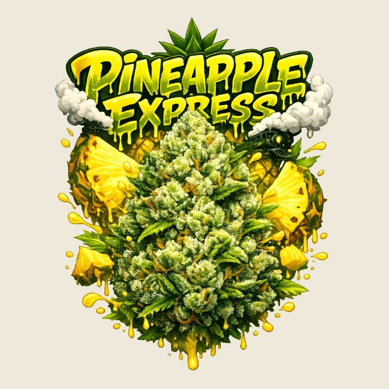 Pineapple Express Tropical Graffiti Print