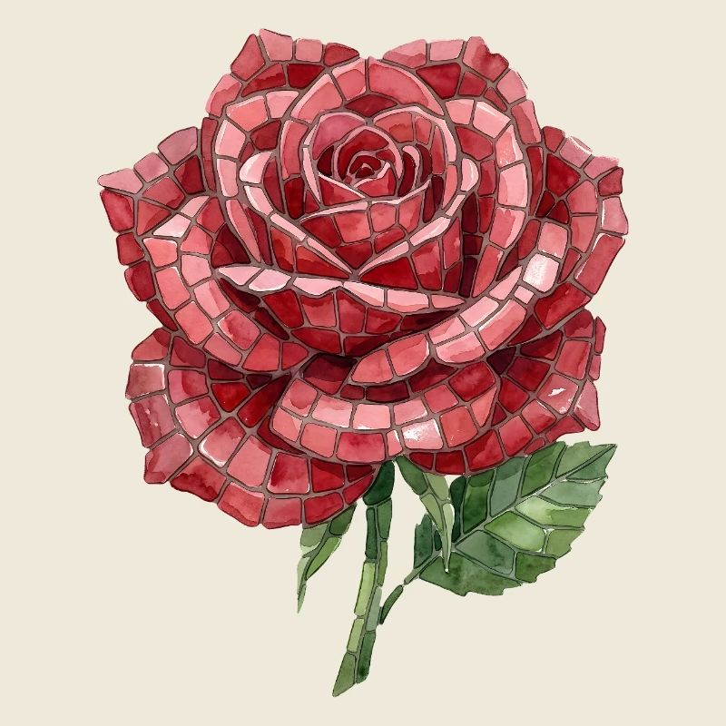 Rose Mosaik - Romantisches Blumen Geschenk