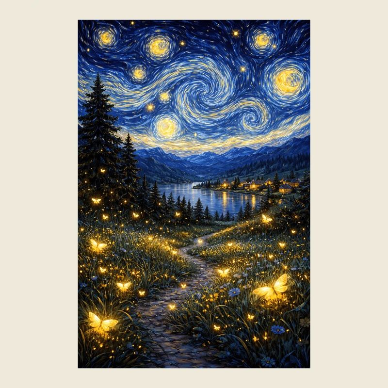 Nuit étoilée de luciole