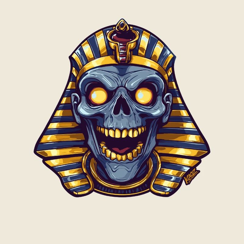 Pharaoh Skull Neon Glow