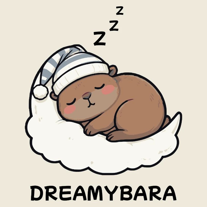 Capybara Schlafen Dreamybara – Kawaii Cozy Night