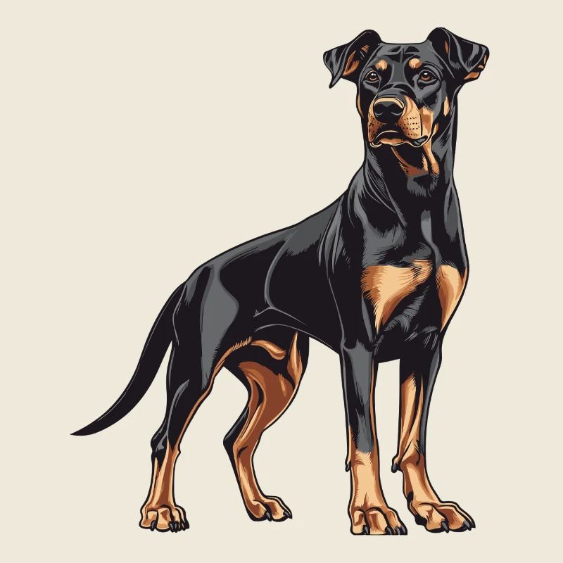 Doberman Illustration Power Elegance