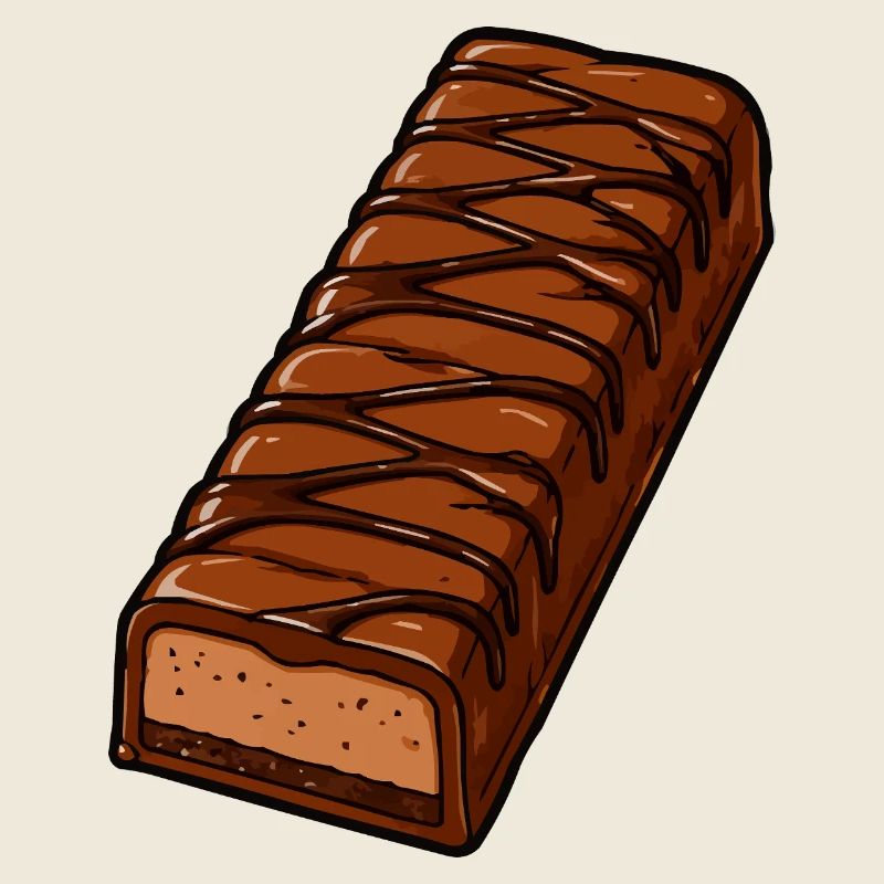 Barre chocolatée avec glaçage en zigzag