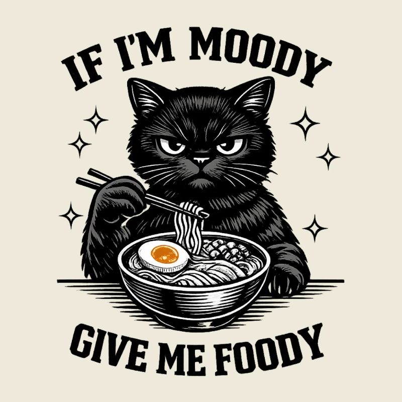 Illustration atmosphérique de ramen de chat affamée