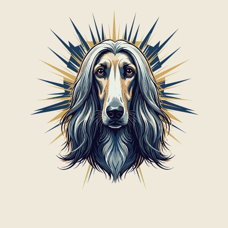Borzoi Portrait with Sun Rays