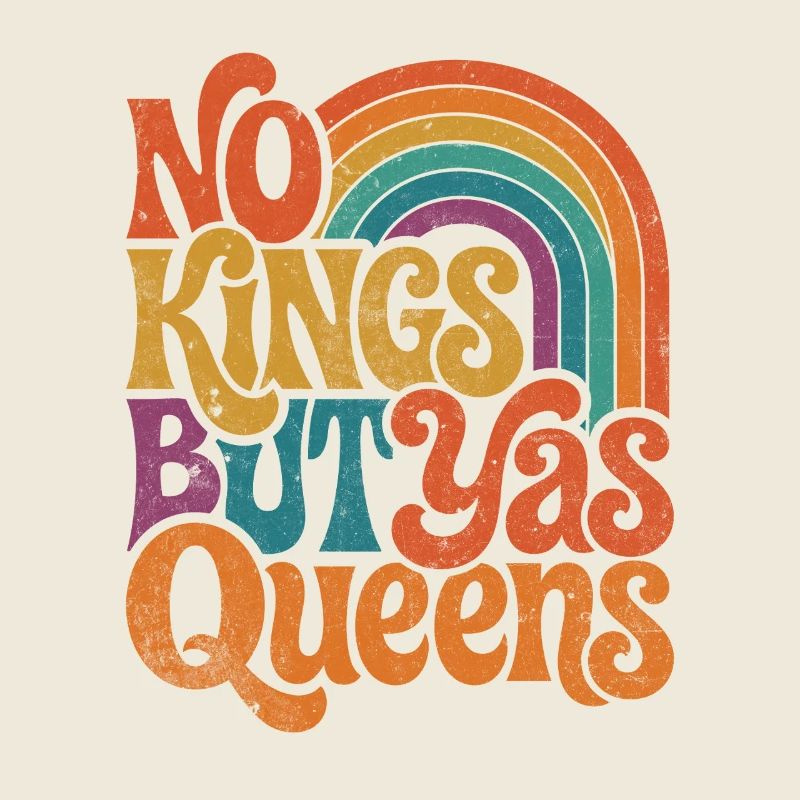 Pas de rois sauf Queens Retro Rainbow