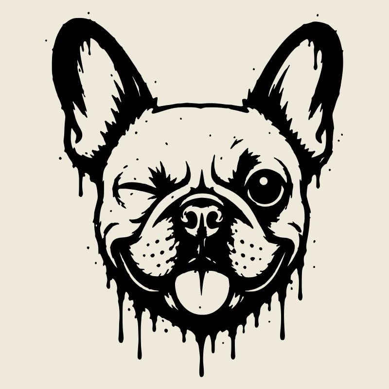 Bouledogue espiègle avec un clin d’œil