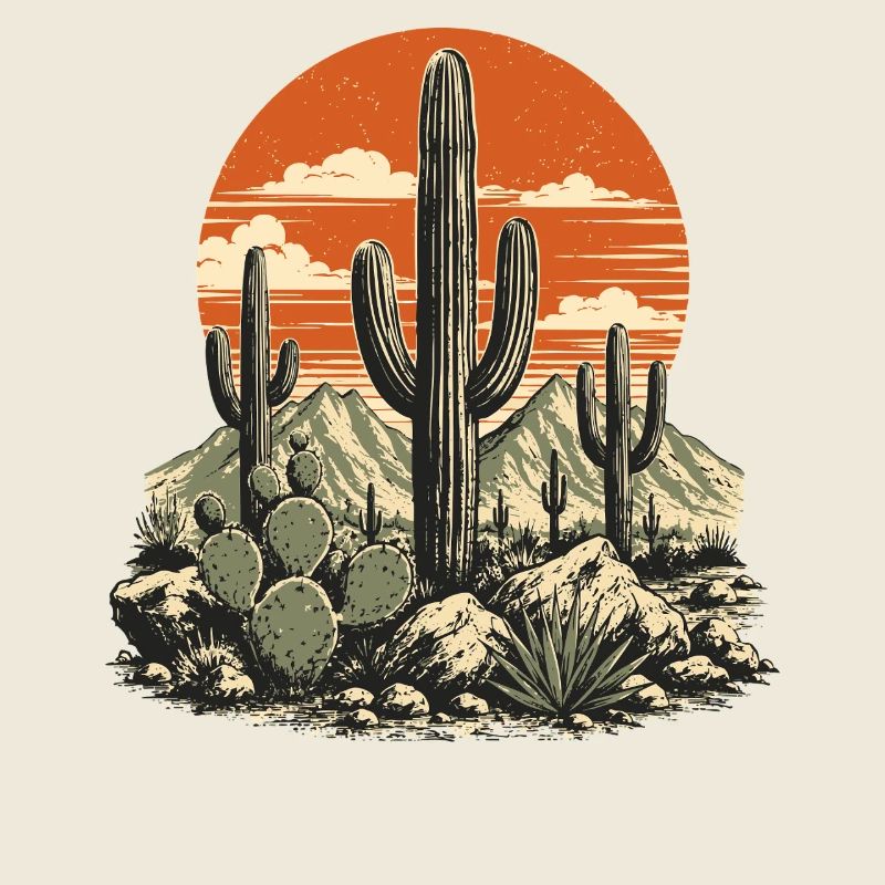 Desert Cactus Sunset