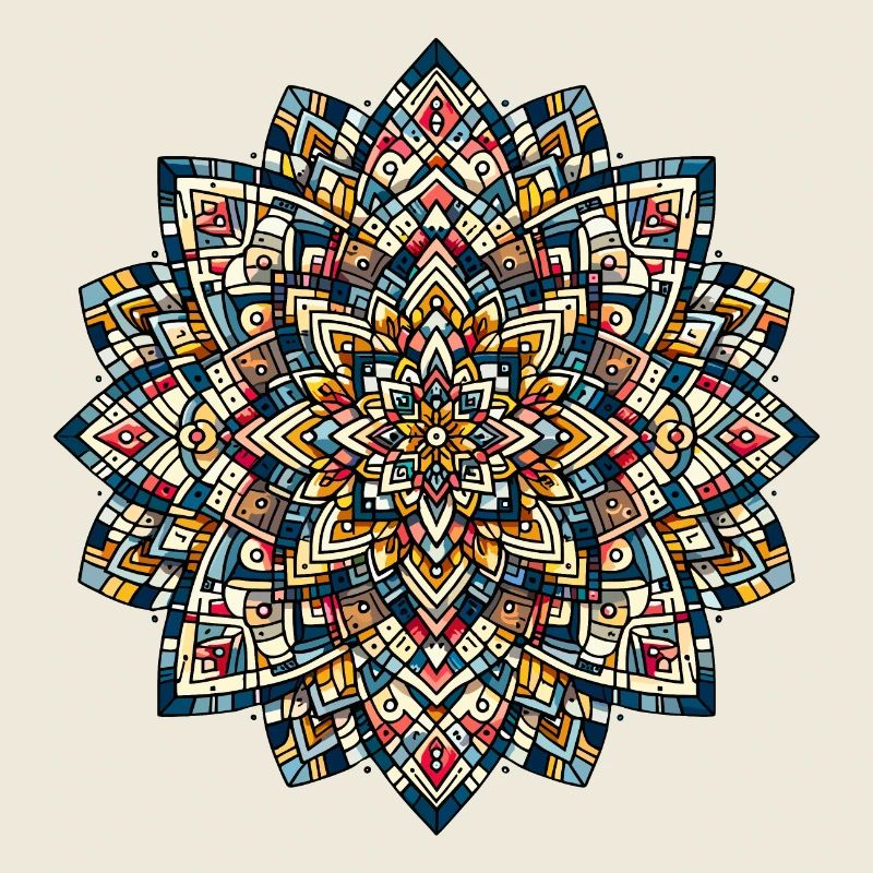 Mandala de couleur géométrique abstraite 1