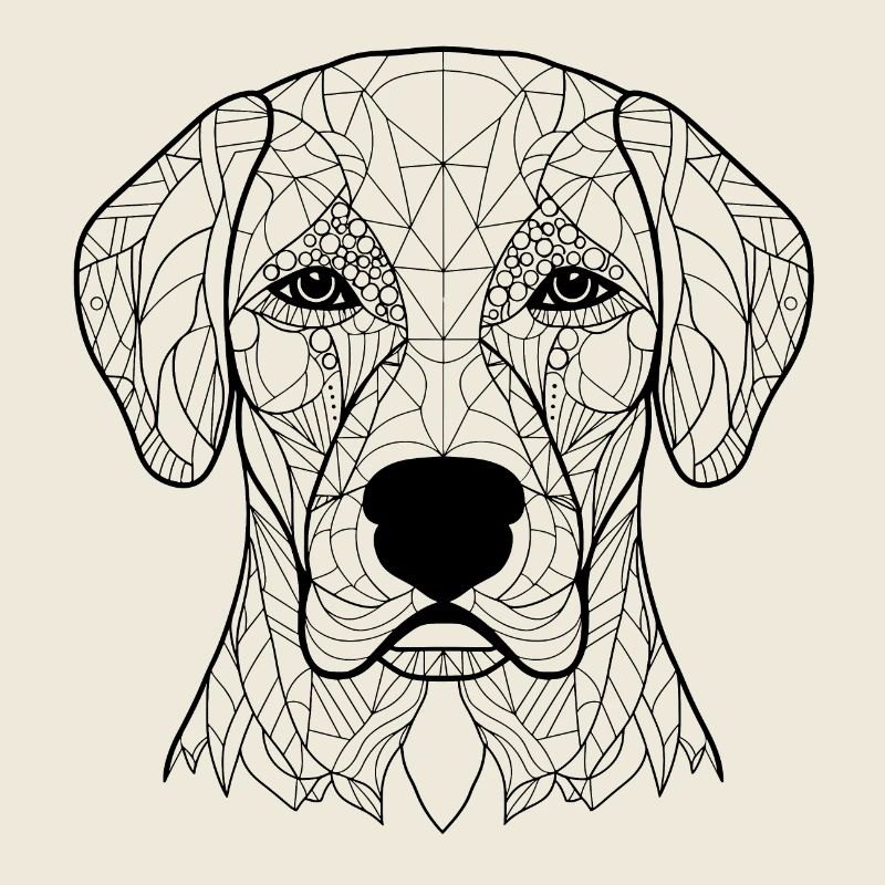 Essence de Labrador Retriever : dessin au trait complexe