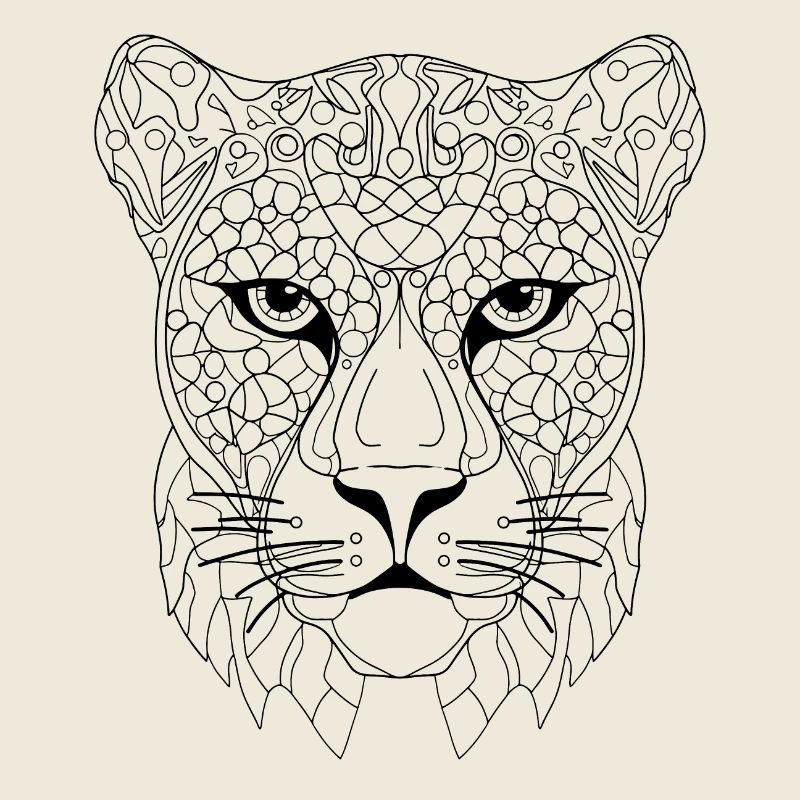 Essence de léopard abstrait : Art au trait complexe Inter