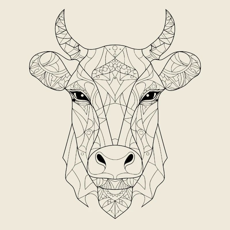 Beauté bovine complexe : Art géométrique de la vache