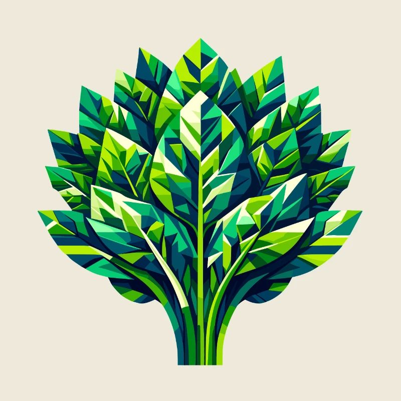 Splendeur géométrique des épinards : conception de feuilles vertes