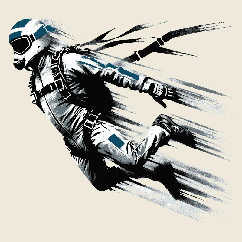 Parachutiste Jumping Style Graffiti