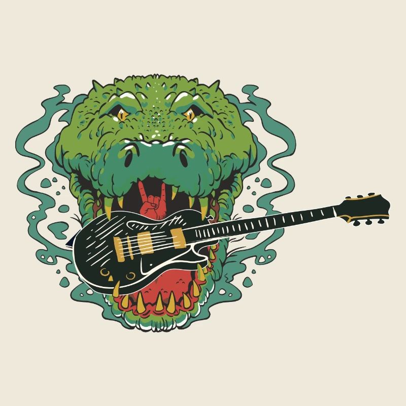 Devil's Salute Crocodile eats guitar