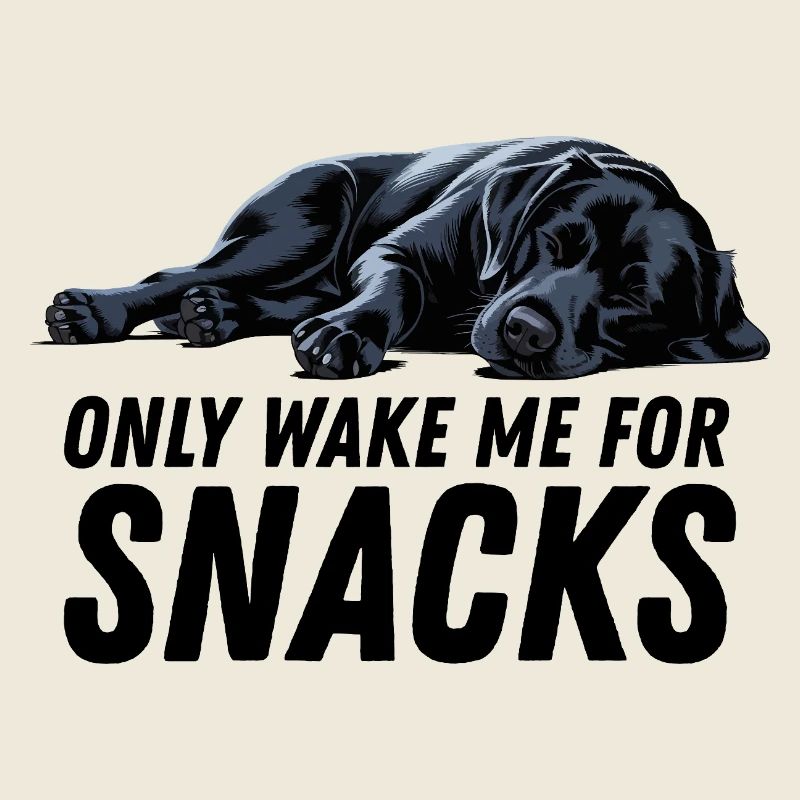 Black Labrador Dog Only Wake Me For Snacks