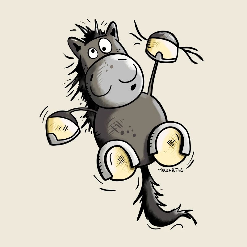 Rappe Pferd hängt ab