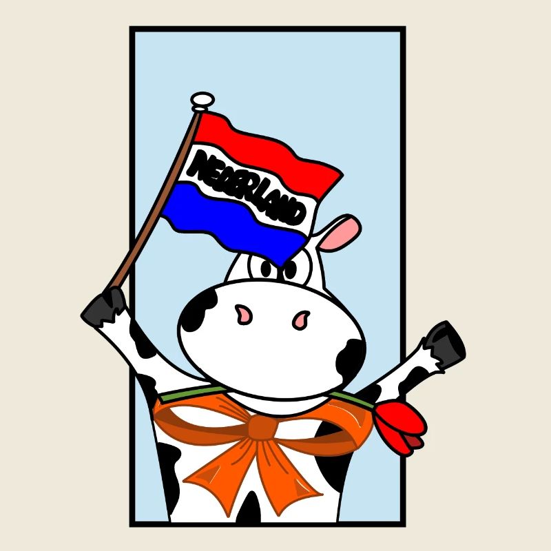 Vache avec drapeau néerlandais