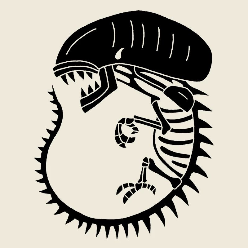 Squelette de monstre extraterrestre noir