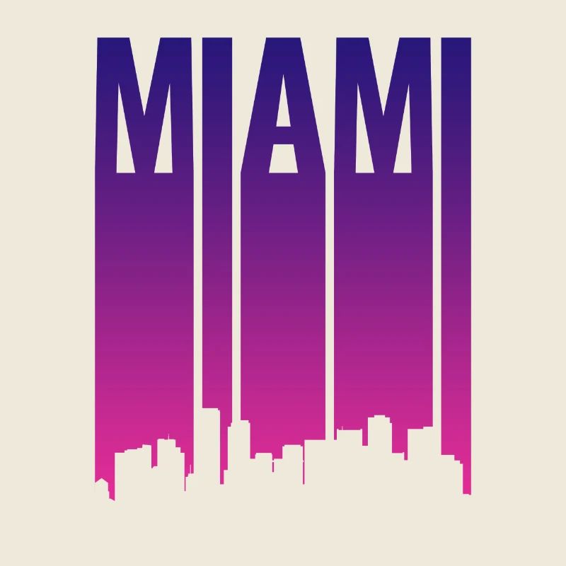Miami Skyline Gradient Blau Pink