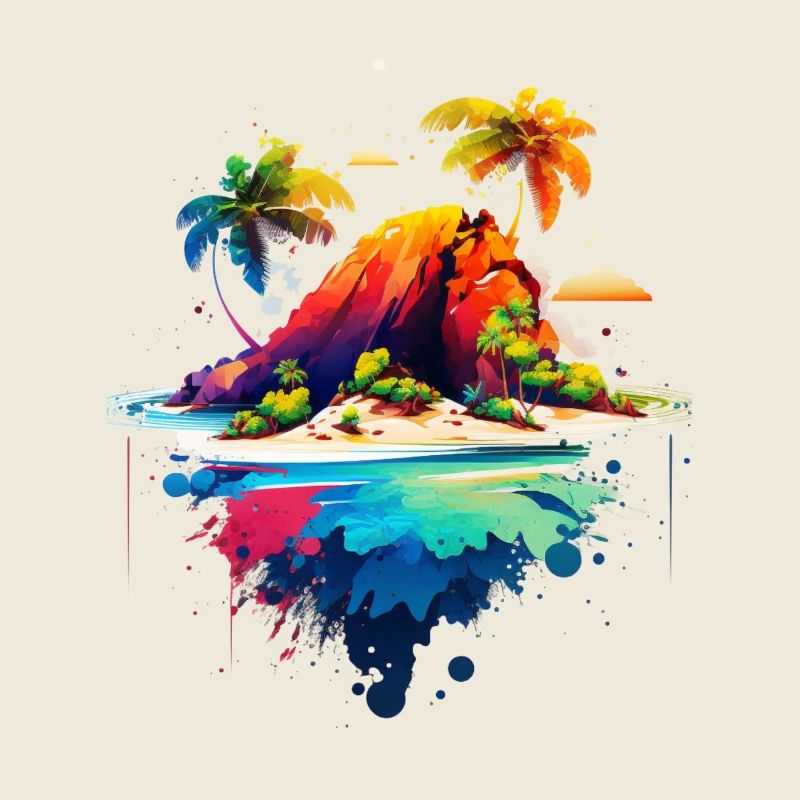 Belle illustration de l’île | Île des mers du Sud
