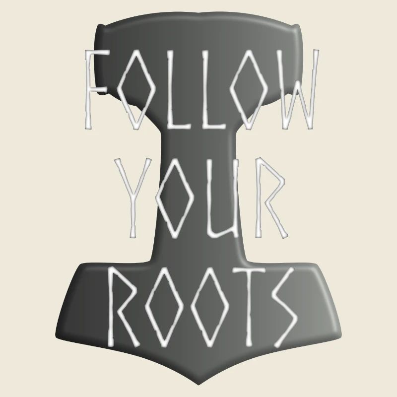 Mjölnir Donar Hammer Thor - Follow your Roots grau